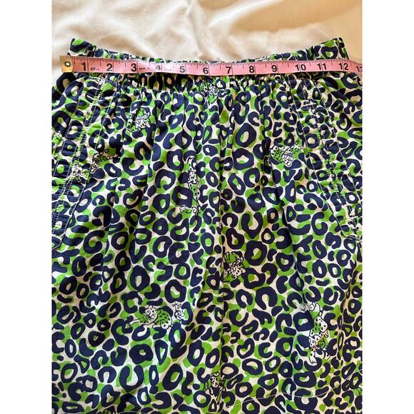 LILLY PULITZER XS THRILL‎ OF THE CHASE NAVY GREEN SKIRT CHEETAH Pockets - Picture 7 of 9